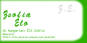zsofia elo business card