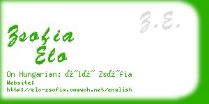 zsofia elo business card
